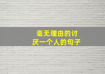 毫无理由的讨厌一个人的句子