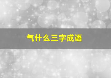 气什么三字成语