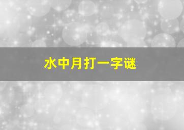 水中月打一字谜