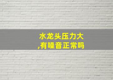 水龙头压力大,有噪音正常吗