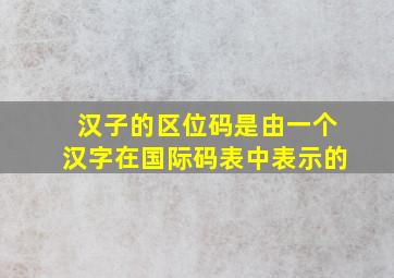 汉子的区位码是由一个汉字在国际码表中表示的