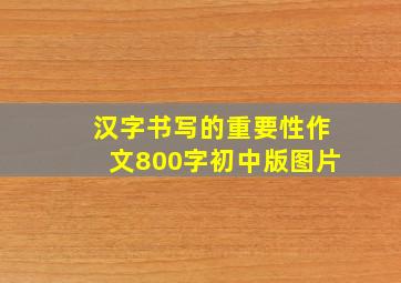 汉字书写的重要性作文800字初中版图片