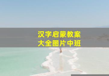 汉字启蒙教案大全图片中班