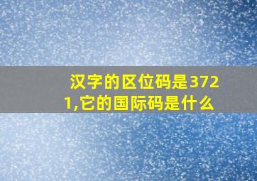 汉字的区位码是3721,它的国际码是什么