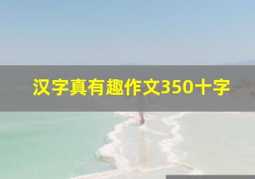 汉字真有趣作文350十字