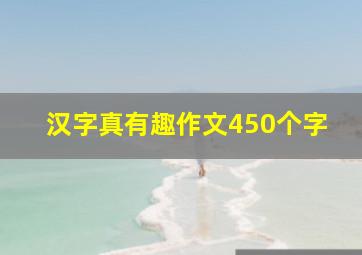 汉字真有趣作文450个字