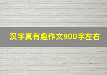 汉字真有趣作文900字左右