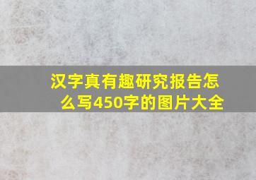 汉字真有趣研究报告怎么写450字的图片大全