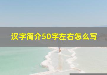 汉字简介50字左右怎么写