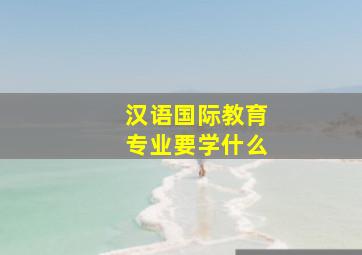 汉语国际教育专业要学什么