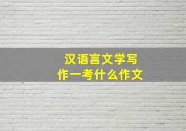 汉语言文学写作一考什么作文