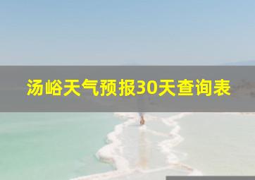 汤峪天气预报30天查询表