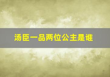 汤臣一品两位公主是谁