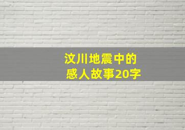 汶川地震中的感人故事20字