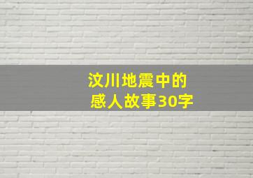 汶川地震中的感人故事30字