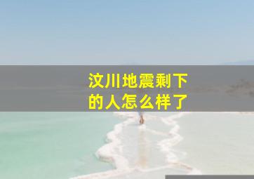 汶川地震剩下的人怎么样了