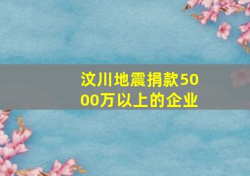 汶川地震捐款5000万以上的企业