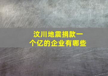 汶川地震捐款一个亿的企业有哪些