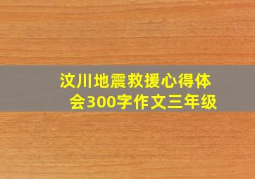 汶川地震救援心得体会300字作文三年级