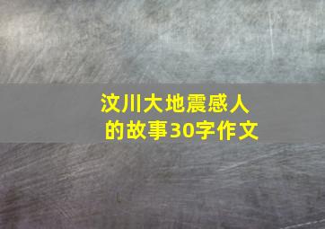 汶川大地震感人的故事30字作文