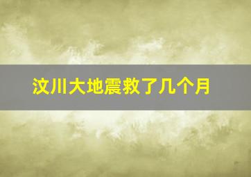 汶川大地震救了几个月