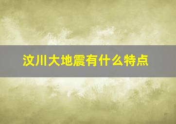 汶川大地震有什么特点