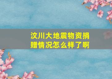 汶川大地震物资捐赠情况怎么样了啊