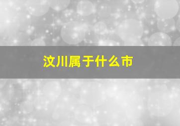 汶川属于什么市