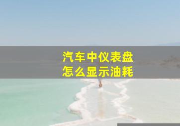 汽车中仪表盘怎么显示油耗