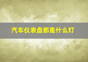 汽车仪表盘都是什么灯