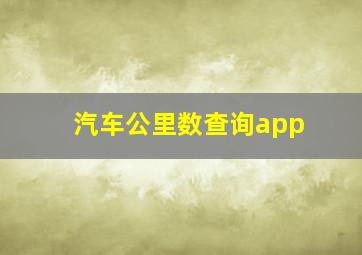 汽车公里数查询app