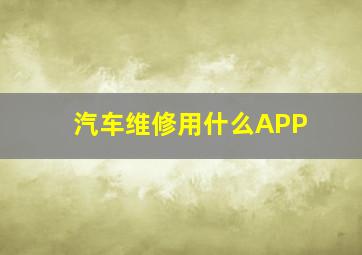 汽车维修用什么APP