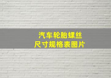 汽车轮胎螺丝尺寸规格表图片