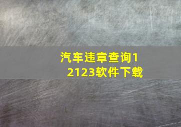 汽车违章查询12123软件下载