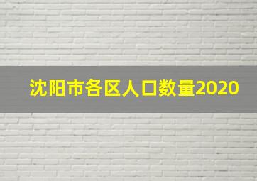 沈阳市各区人口数量2020