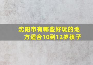 沈阳市有哪些好玩的地方适合10到12岁孩子