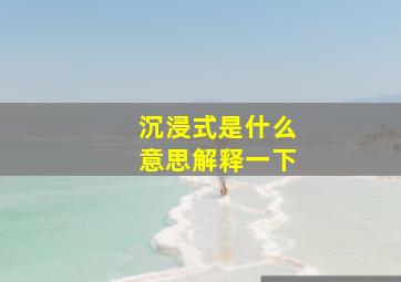 沉浸式是什么意思解释一下