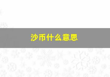 沙币什么意思