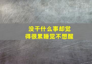 没干什么事却觉得很累睡觉不想醒