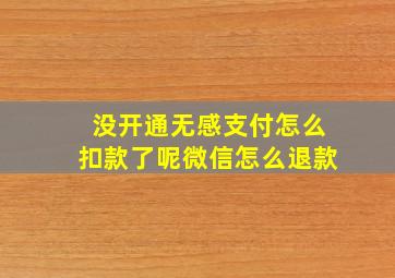 没开通无感支付怎么扣款了呢微信怎么退款