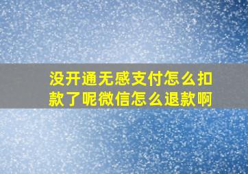 没开通无感支付怎么扣款了呢微信怎么退款啊