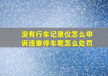 没有行车记录仪怎么申诉违章停车呢怎么处罚