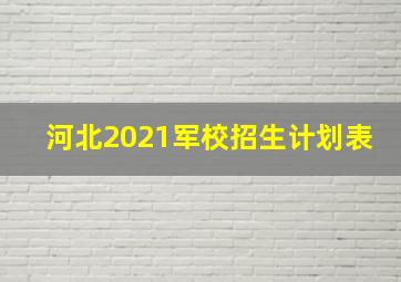 河北2021军校招生计划表