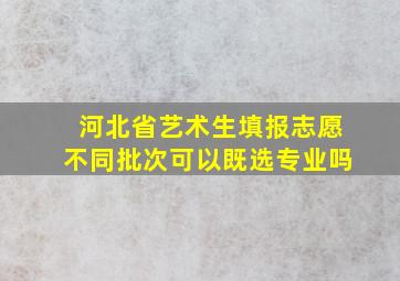 河北省艺术生填报志愿不同批次可以既选专业吗