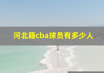 河北籍cba球员有多少人