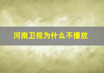 河南卫视为什么不播放