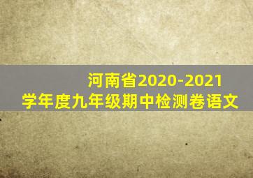 河南省2020-2021学年度九年级期中检测卷语文