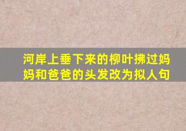 河岸上垂下来的柳叶拂过妈妈和爸爸的头发改为拟人句