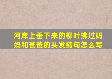 河岸上垂下来的柳叶拂过妈妈和爸爸的头发缩句怎么写