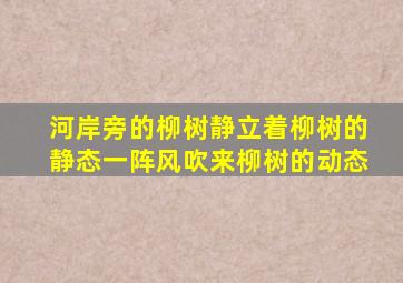 河岸旁的柳树静立着柳树的静态一阵风吹来柳树的动态